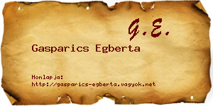 Gasparics Egberta névjegykártya